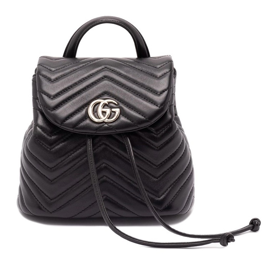 GUCCI Marmont Mini GG Logo Quilted Leather Backpack